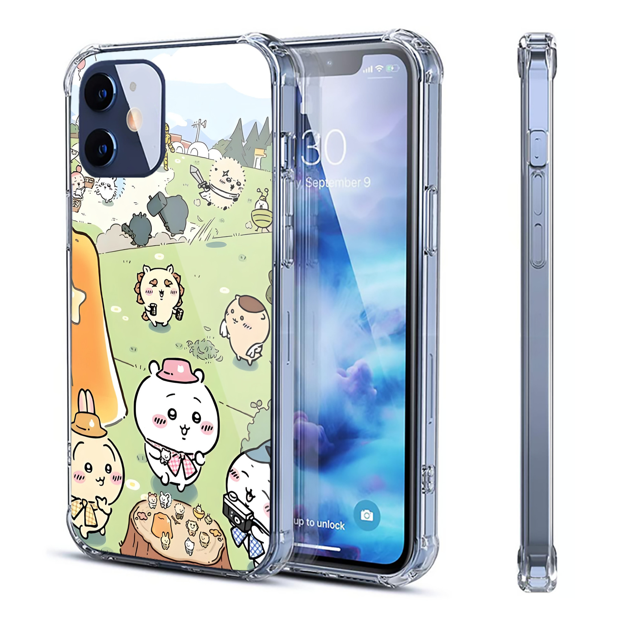 （画像用） ちいかわ Chii-kawa 【iPhone 12シリーズ対応】透明スマホケース（クリアソフトケース）